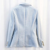 QUALITY Newest 2023 Designer Blazer Women's Long Sleeve Double Breasted Metal Lion Buttons Blazer Jacket