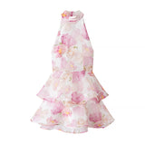 Fongt Women's Clothing 2025 Summer New Hanging Neck With Flower Dress