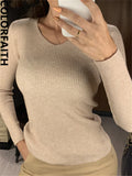 New 2022 Pullovers Skinny Chic Minimalist Bottoming Pink Tops Winter Spring Multi 9 Colors Women's Sweaters