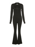 vintage jumpsuit with long sleeves and flared
