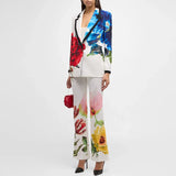 Fongt New Star Temperament Fashion Digital Print Casual Suit Trousers Set Two Sets