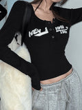 Y2K Long Sleeve Ribbed Knit Crop Top-Outfit