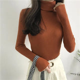 Autumn New Slim Long Sleeve Jumper Women Turtleneck Knitted Pullover Winter Sweater Women Soft Warm Sweater Pull Femme