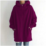 Street Polyester Fiber Zipper Hooded Long Lining