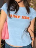 Letter Pattern Crop Top-Outfit