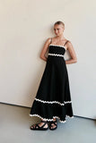 Fongt Summer New Solid Color Lace Stitching With Elegant Strapless Oversized Hem Dress-88106-Outfit