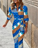 Women's New Fashion Printed Shirt Tie Medium Long Strip-Outfit