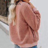 Jacket Winter Coat Fur Fleece Jacket Ladies Zip Up Teddy Coat Warm Female Clothes With Pockets Overcoat chaquetas de