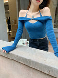 Is Hell Song Zhiya The Same Sexy Sweater Female Hanging Neck Sling Two Sets Of Hottie Knitted
