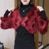 Tassel Korean Blouse Autumn Winter Fake Two Pieces Patchwork Women's Clothing Solid Color Casual Half High Collar Shirt-Outfit