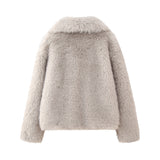 New Artificial Fur Effect Short Style Fashion Coat 4360240-Outfit