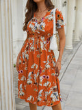 Women's Wear Station Summer Small Floral Print Short-Sleeved Dress-Outfit