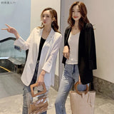 Fongt And Long Loose Chiffon Small Suit Female Chic Summer White Suit Large Size Sunscreen Clothing Thin Coat Air Conditioning Shirt-Outfit