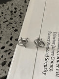 Oval Star Pattern Earrings-Outfit