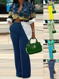 New Women's Fashion And Leisure Printed Long-Sleeved Trousers Suit-Outfit
