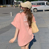 Fongt Smiley Face Short-Sleeved T-Shirt Women's Summer 2024 New Design Sense Loose Missing Lower Body Half Sleeve Student