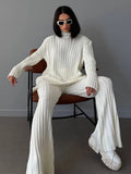 Fongt Pit Knitted Set Women's Autumn And Winter New Knitted Trousers Trousers Weaving Two