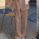 Fongt 2024 New Blazer, High Waist, Wide Leg Trousers, Two-Piece New Women's Suit-Outfit