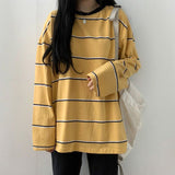 Vintage 90's Striped Oversized Long Sleeve Tee-Outfit