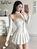 2024 White Sweet Gentle Intellectual All-Match Leisure Autumn Travel Mature Beautiful Women'S Removable Collar Short Top-Outfit