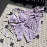 2024 New Confectionery Series Special Cloth Swimsuit Bikini Three-Piece