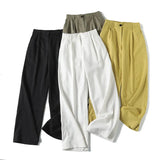 Spring Style Casual Commuter Drooping Wide-Leg Trousers-Outfit