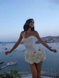 Fongt And Summer New Sexy Fish Bone Strap Adjustable Bosom Heavy Industry Flower Skirt Set LX0107