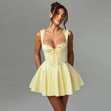 Fongt Summer 2024 New Fashion Women's Elegant Ass Dress Vintage Style Temperament Sexy Dress