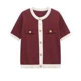 Fongt Homemade New Women's Classic Buffet Short-Sleeved Knitted Coat 1822106