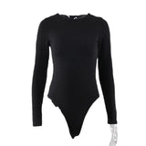 Fongt Autumn Winter New Women's Botop Bottom Round Collar Long Sleeve Jumpsuit