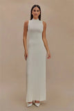 Ribbed Pleated Tank Long Dress-Outfit