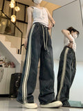 Vintage Wash Striped Boyfriend Jeans-Outfit