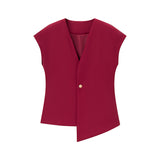 Fongt Explosion Women's Button Blouse Broad Leg Trousers Set