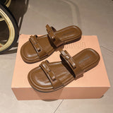 Fongt Wind Gentle Slippers Women 2025 Summer New Fashion Thick-Soled Sandals High-End Matching Skirt Bows Cool Drag