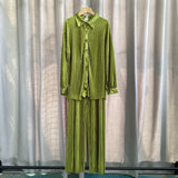 Net Color Press Fold Suit-Outfit