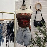 Explosion Recommended Y2k Hottie Braid Small Sling Belt With Chest Mat Tie Mesh Yarn Tidly Wrapped Bra T-Shirt