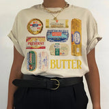 Retro Butter Graphic T-Shirt-Outfit