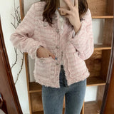 2021 New Fashion Tweed Female Tassel Coat Women Spring Woolen Jacket Autumn Outerwear