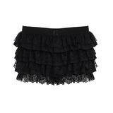 Fongt Style Sexy Lace Spliced Bow Multi-Layer Cake Shorts Girl Sense Simple Flower Bud Hot Pants