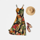 New-Coming Spring Summer Holiday Long Dress Cross Spaghetti Strap Open Back Beach Style Ankle-Length Women