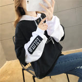 Cotton embroidery letter Casual Harajuku Oversized
