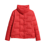 Autumn And Winter Trapezoidal White Duck Down Down Jacket Thin Loose Casual Big Lapel Collar Short Coat Tide-Outfit