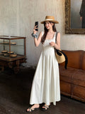 Fongt Xixi 13 Line 2025 Spring And Summer New French Retro Round Neck Temperament Sling Sling Dress 88177