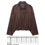 Fongt Spring Pilot Jacket Bat Sleeve Zipper Loose Tuffen Jacket Women's Casual Jacket