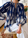 Fongt Spring New Embroidery Holiday Style French Shirt Women's Long-Sleeved Design Sense Of Shenzhen Nanyou Women's