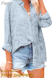 See Through Jacquard Mesh Shirts Women Long Sleeve White Tops 2023 Women's Elegant Streetwear Button Down Blouse