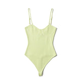 Women Sexy Candy Color Spaghetti Adjust Bodysuit Female Knitted Bodycon Overalls Summer Knit Bodysuits