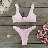 Solid-Color Bikini Skirt Three-Piece Set Sexy Split Swimsuit Women 2025 New