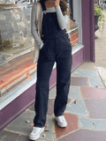 Washed Straight Leg Denim Overall-Outfit