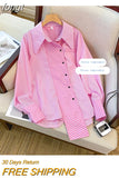 Striped Blouses For Women Casual Loose Irregular Shirts Lapel Single Breasted Long Sleeve Patchwork Tops Autumn 2023